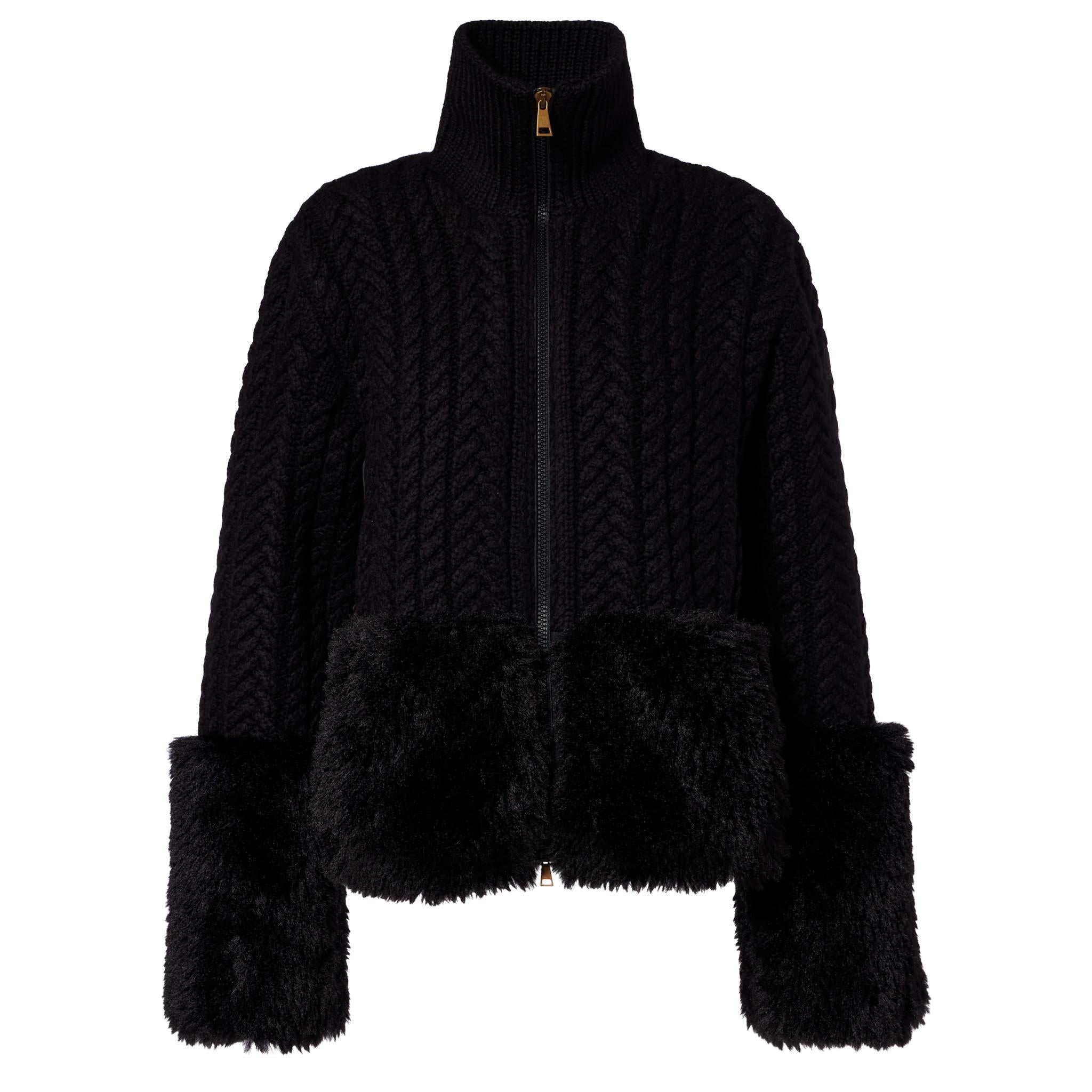 Moncler Women's Wool Blend Zip - Up Cardigan in BlackMonclerDPUS Designer Outlet203001101348053813345075SMoncler Women's Wool Blend Zip - Up Cardigan in Black