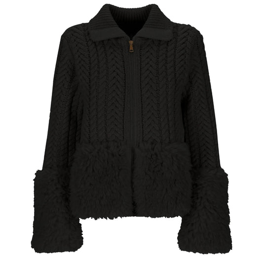 Moncler Women's Wool Blend Zip - Up Cardigan in BlackMonclerDPUS Designer Outlet203001101348053813345075SMoncler Women's Wool Blend Zip - Up Cardigan in Black