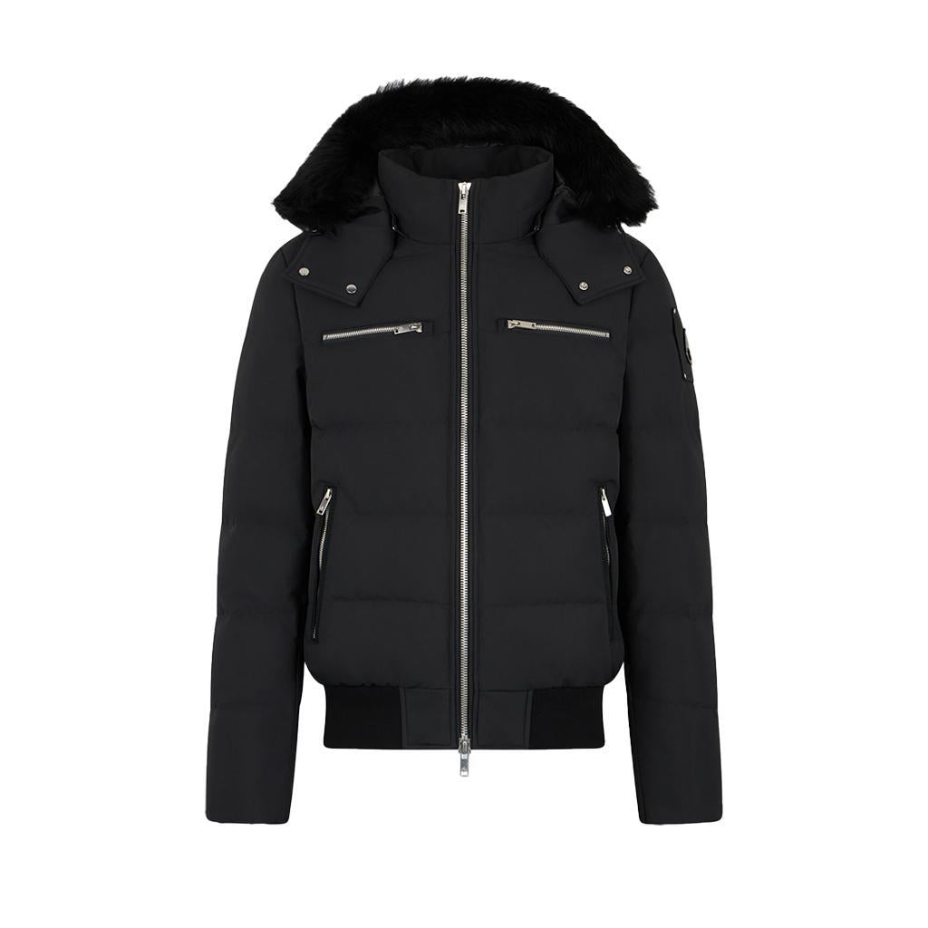 Moose Knuckles Cloud Bomber Neoshear in Black/ Black ShearlingCoats & JacketsMoose KnucklesDPUS Designer Outlet822185695440LMoose Knuckles Cloud Bomber Neoshear in Black/ Black Shearling