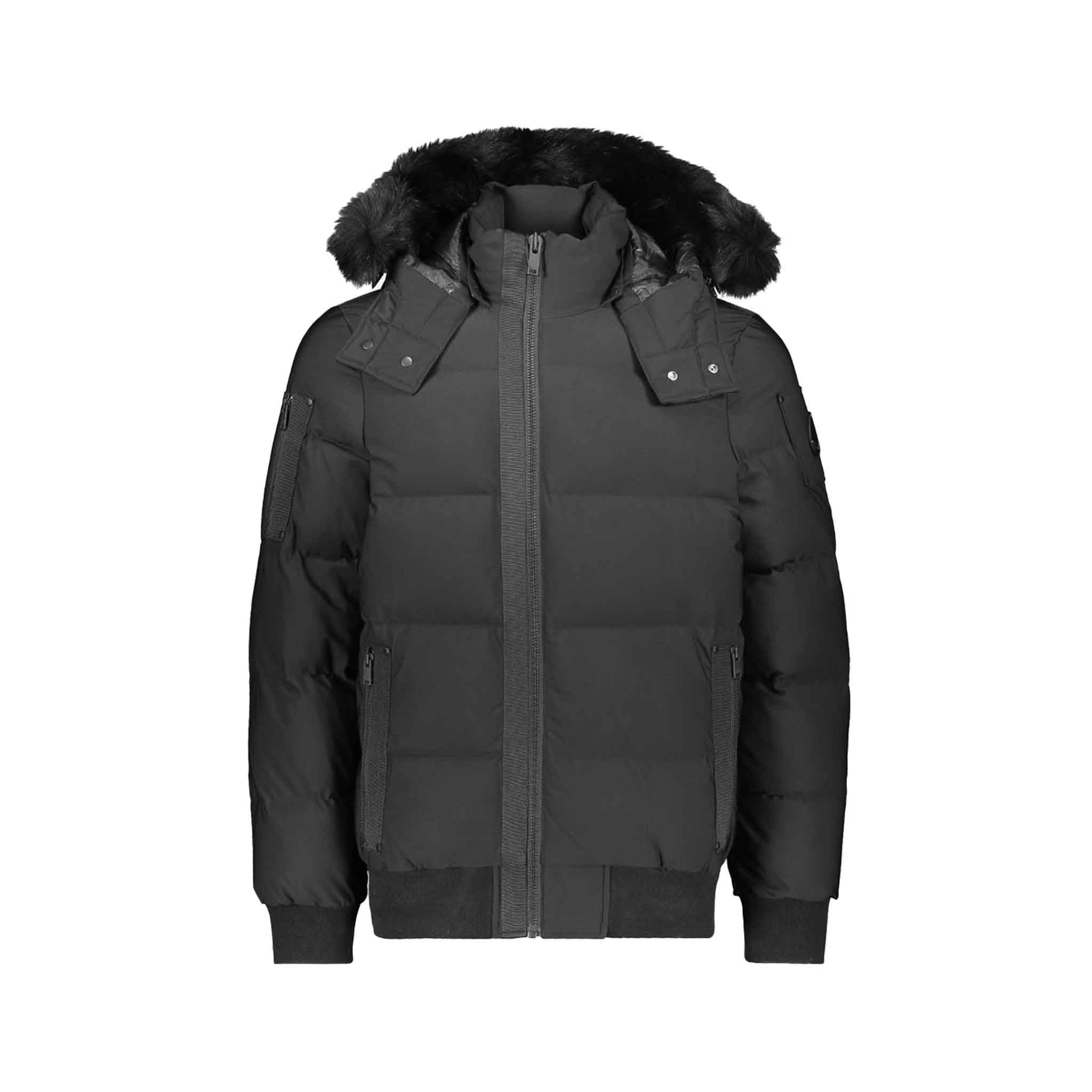 Moose Knuckles Mens Levin Bomber in Black/ Black ShearlingCoats & JacketsMoose KnucklesDPUSXSMoose Knuckles Mens Levin Bomber in Black/ Black Shearling