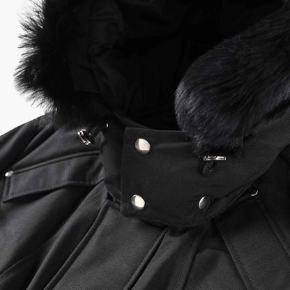 Moose Knuckles Mens Stirling Parka in Black / Black Fur