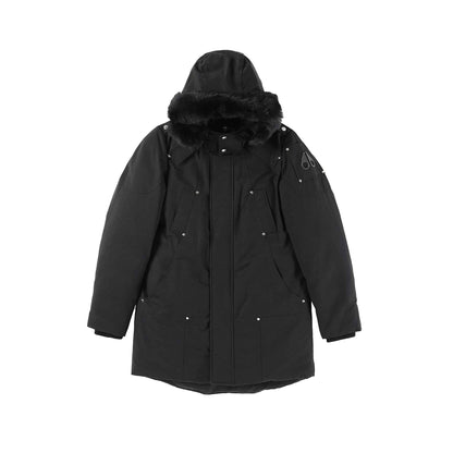Moose Knuckles Mens Stirling Parka in Black / Black Fur