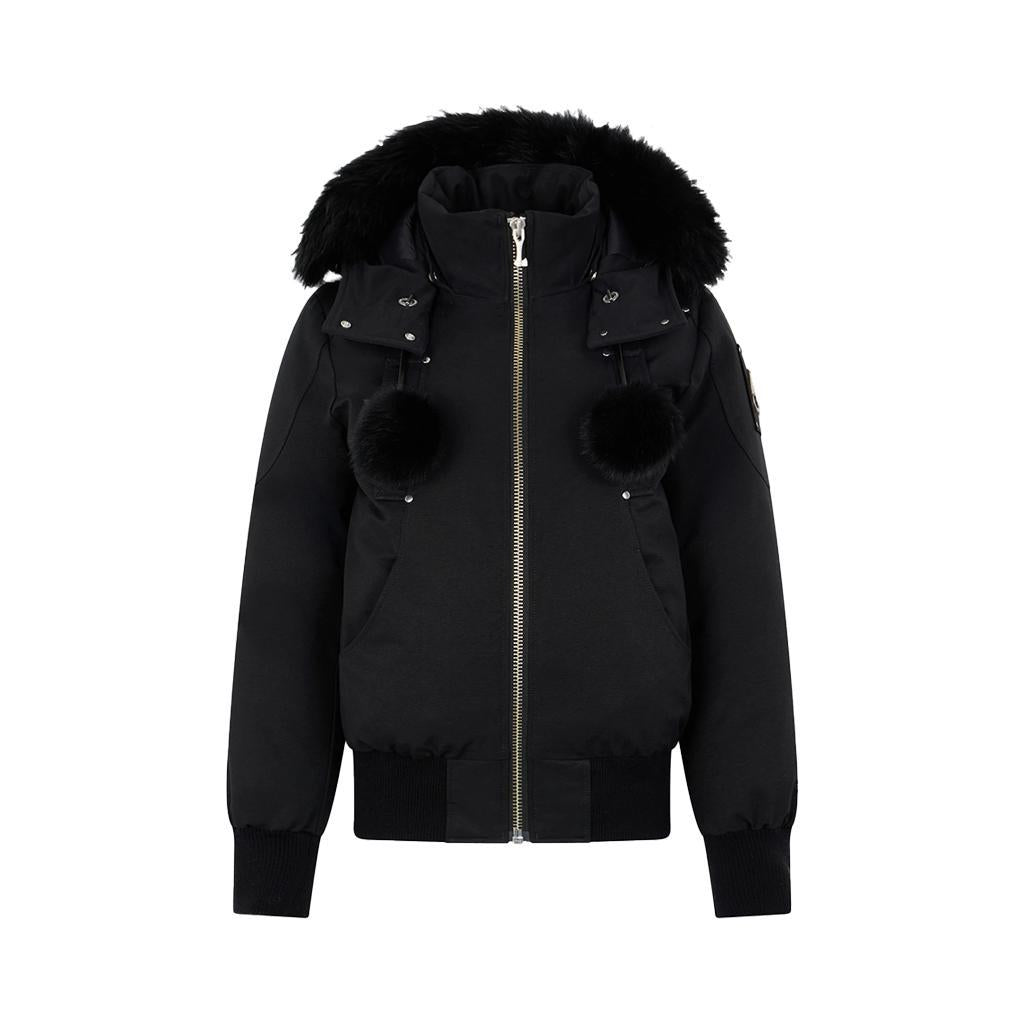 Moose Knuckles Women's Debbie Bomber in Black/ Black ShearlingCoats & JacketsMoose KnucklesDPUS Designer Outlet822185445441XSMoose Knuckles Women's Debbie Bomber in Black/ Black Shearling
