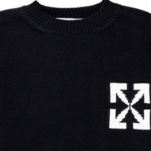 OFF - WHITE Single Arrow Crewneck Knit in Washed BlackKnitwearOff - WhiteDPUS8052865653794XSOFF - WHITE Single Arrow Crewneck Knit in Washed Black