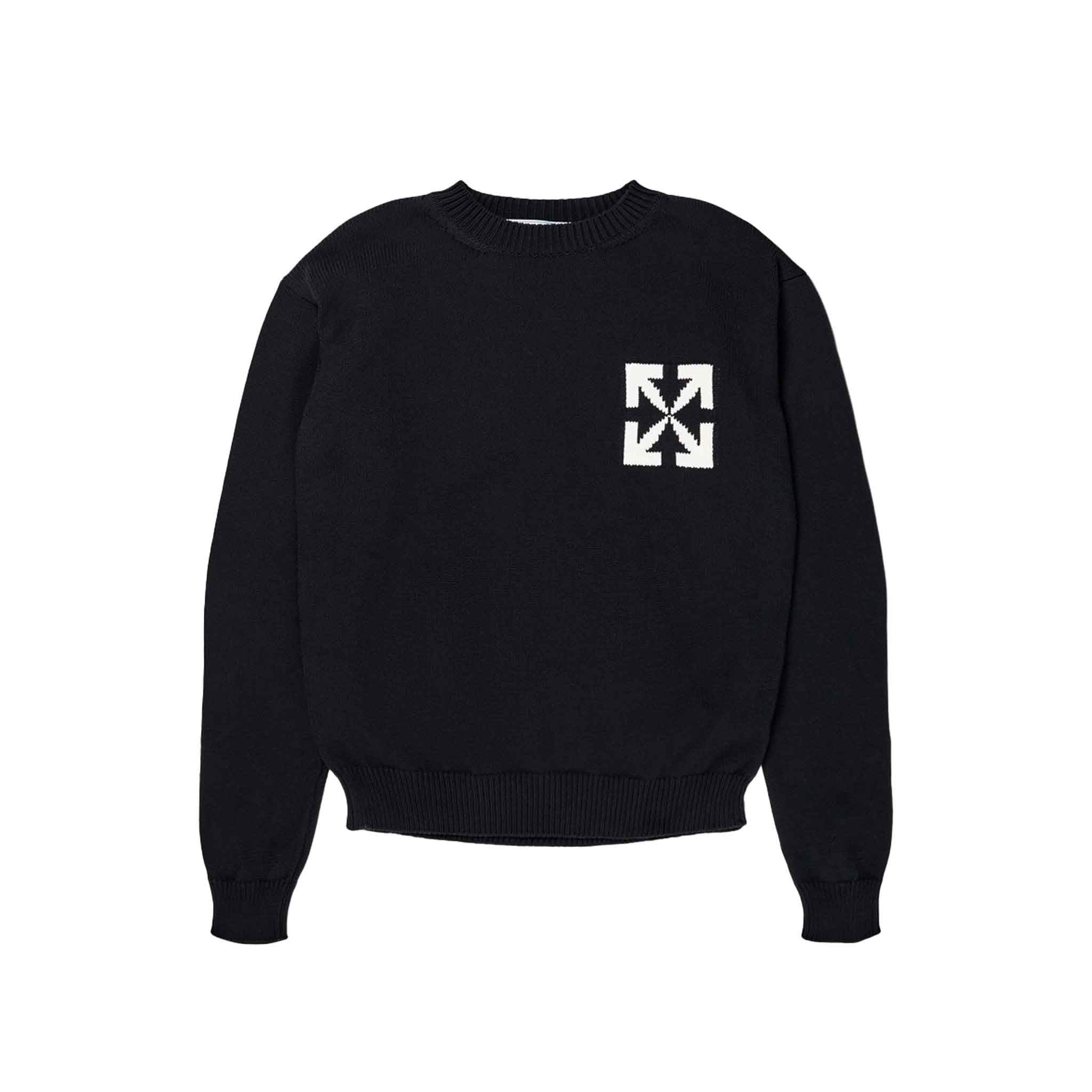 OFF - WHITE Single Arrow Crewneck Knit in Washed BlackKnitwearOff - WhiteDPUS8052865653794XSOFF - WHITE Single Arrow Crewneck Knit in Washed Black