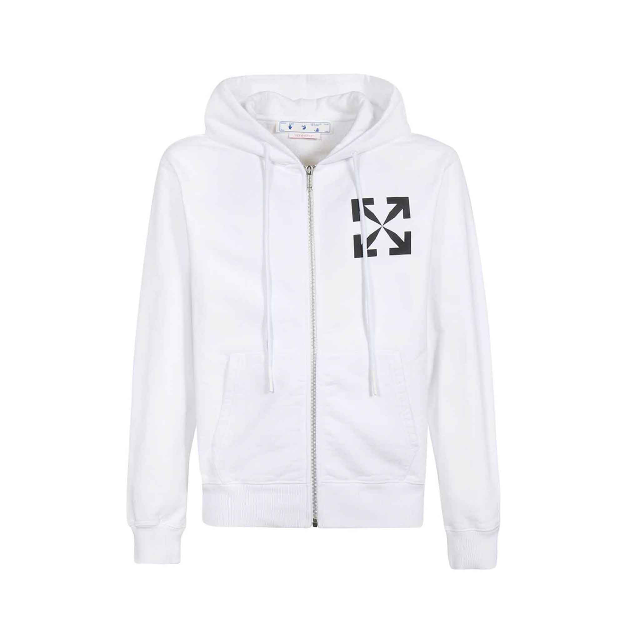 OFF - WHITE Single Arrow Slim Zip Hoodie in WhiteHoodiesOff - WhiteDPUS8052865549134SOFF - WHITE Single Arrow Slim Zip Hoodie in White