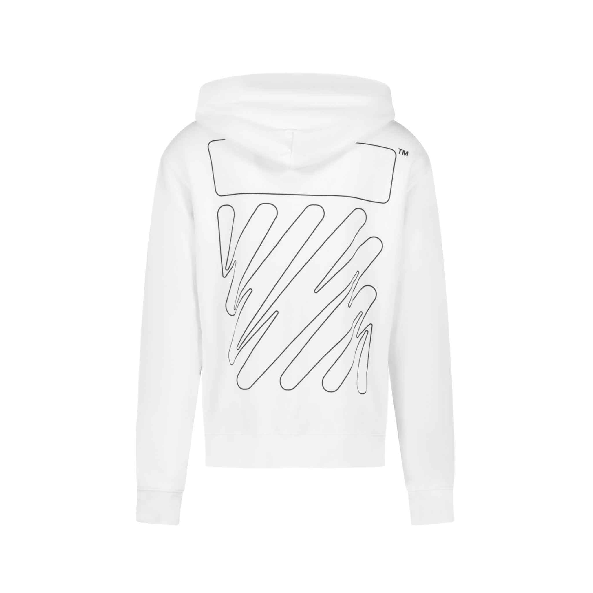 OFF - WHITE Wave Outline Diag Slim Hoodie in WhiteHoodiesOff - WhiteDPUSLOFF - WHITE Wave Outline Diag Slim Hoodie in White