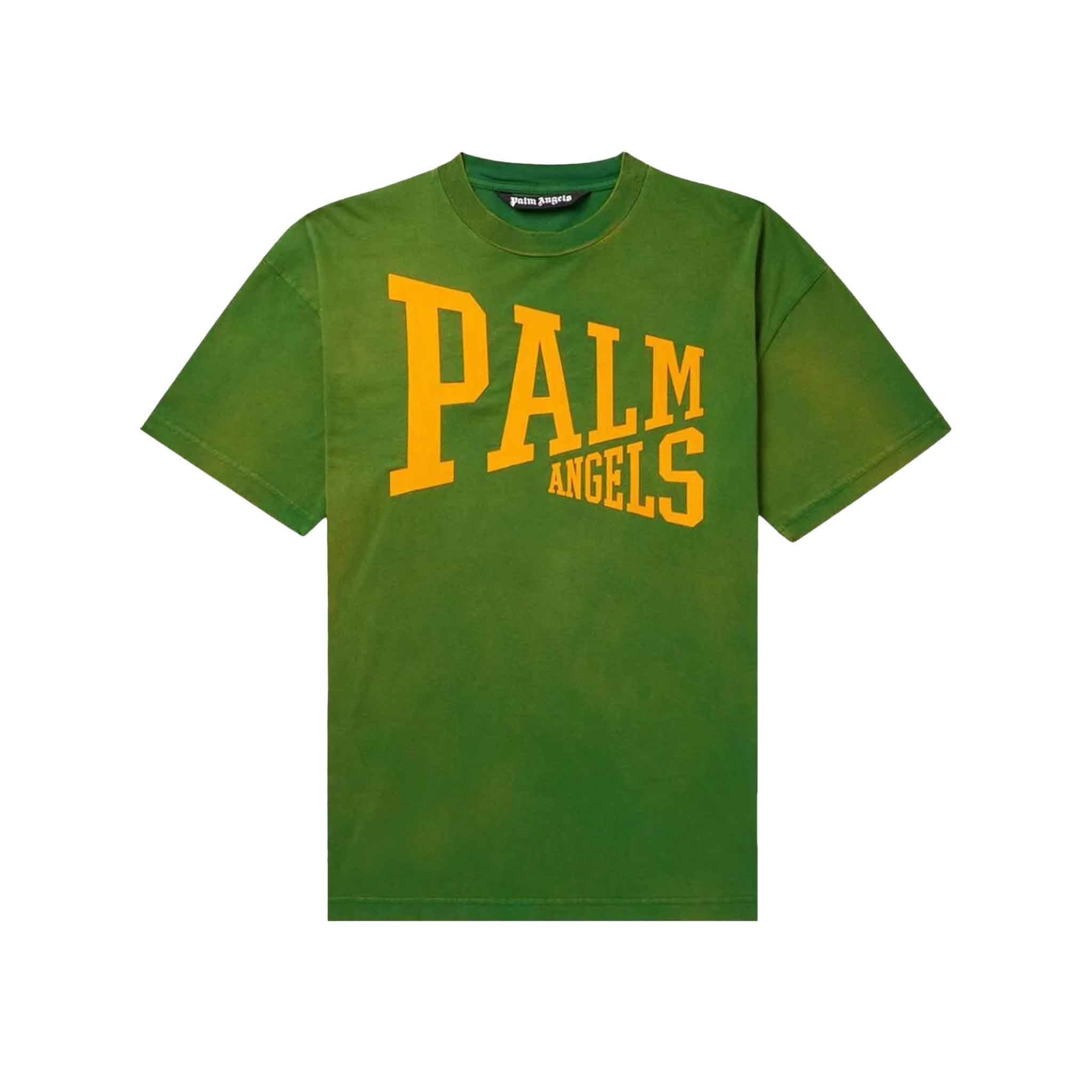 Palm Angels College T-Shirt in Green/GoldT-ShirtsPalm AngelsDPUSXSPalm Angels College T-Shirt in Green/Gold