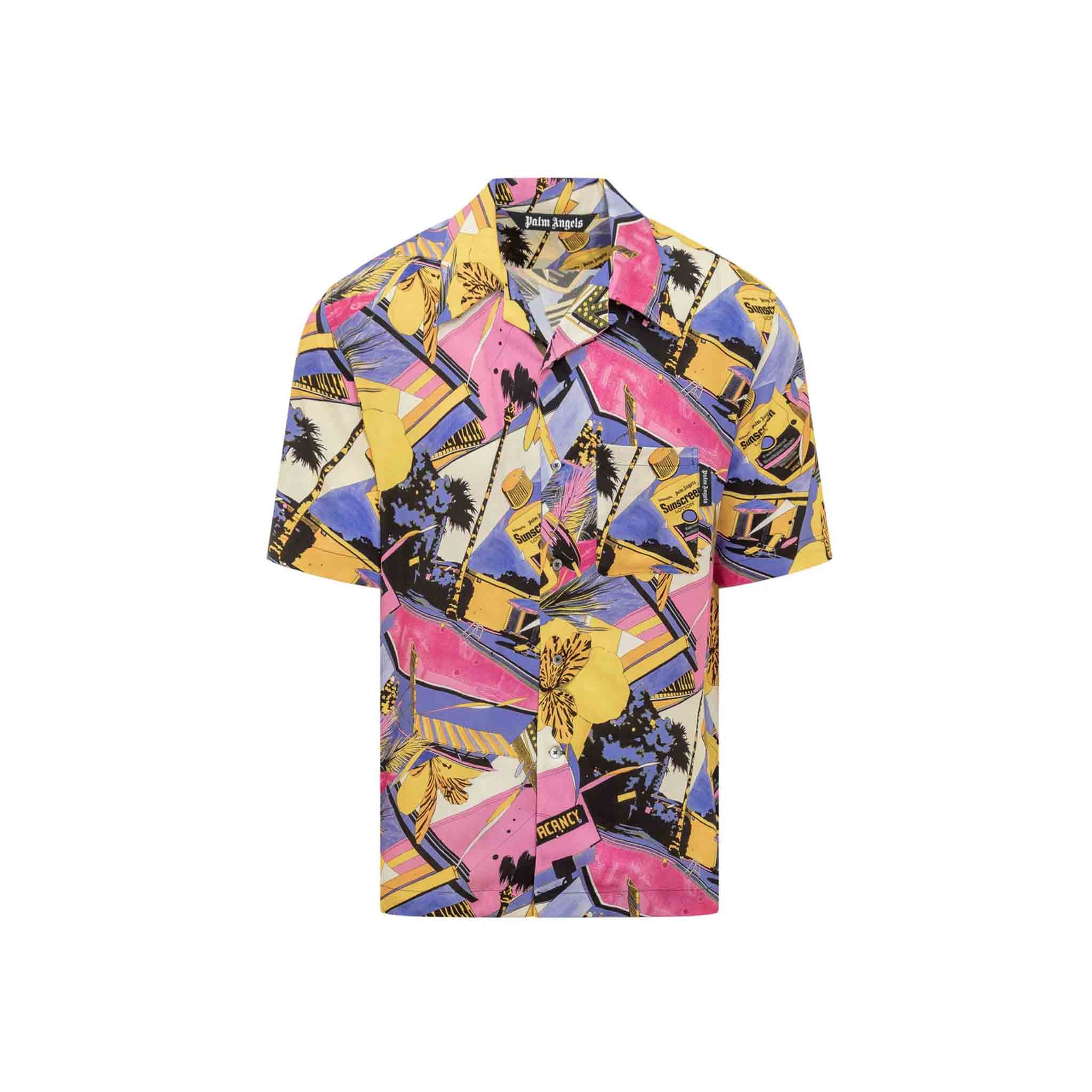 Palm Angels Miami Mix Bowling Shirt in MultiShirtsPalm AngelsDPUS4077667946Palm Angels Miami Mix Bowling Shirt in Multi