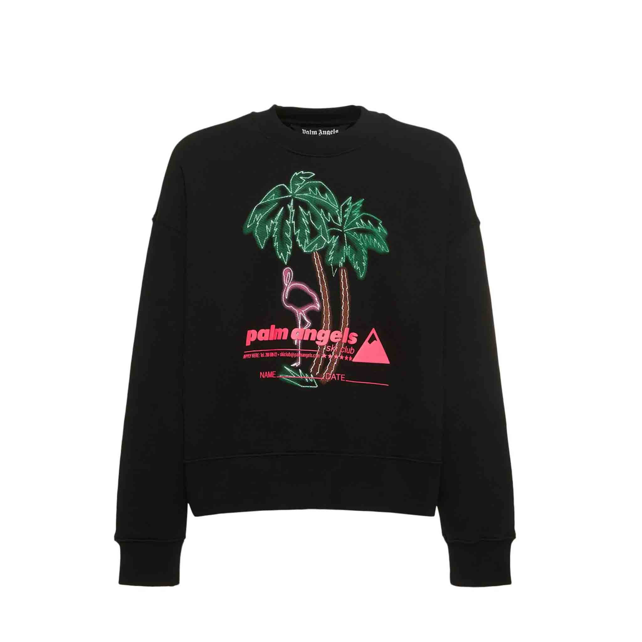 Palm Angels Ski Club Crewneck in BlackHoodiesPalm AngelsDPUS11705063SPalm Angels Ski Club Crewneck in Black