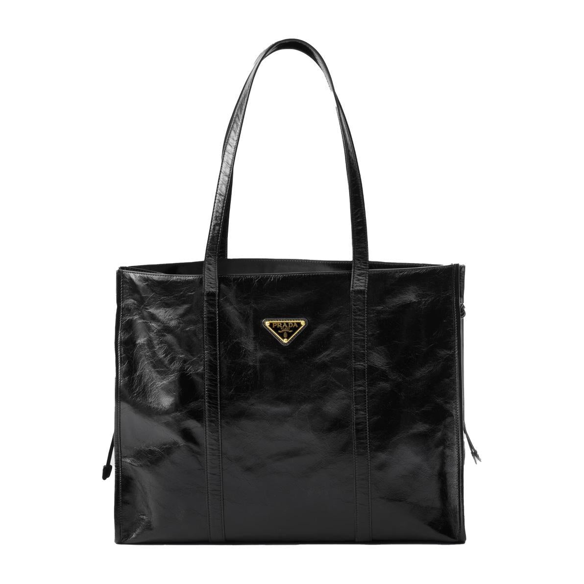 Prada Leather Shoulder Tote Bag in BlackBagsPradaDPUS Designer Outlet330522Prada Leather Shoulder Tote Bag in Black