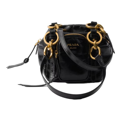 Prada Leather Square Shoulder Bag in BlackBagsPradaDPUS Designer Outlet330524Prada Leather Square Shoulder Bag in Black