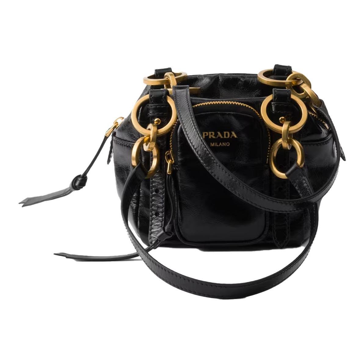 Prada Leather Square Shoulder Bag in BlackBagsPradaDPUS Designer Outlet330524Prada Leather Square Shoulder Bag in Black