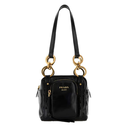 Prada Leather Square Shoulder Bag in BlackBagsPradaDPUS Designer Outlet330524Prada Leather Square Shoulder Bag in Black