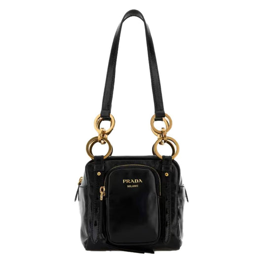 Prada Leather Square Shoulder Bag in BlackBagsPradaDPUS Designer Outlet330524Prada Leather Square Shoulder Bag in Black