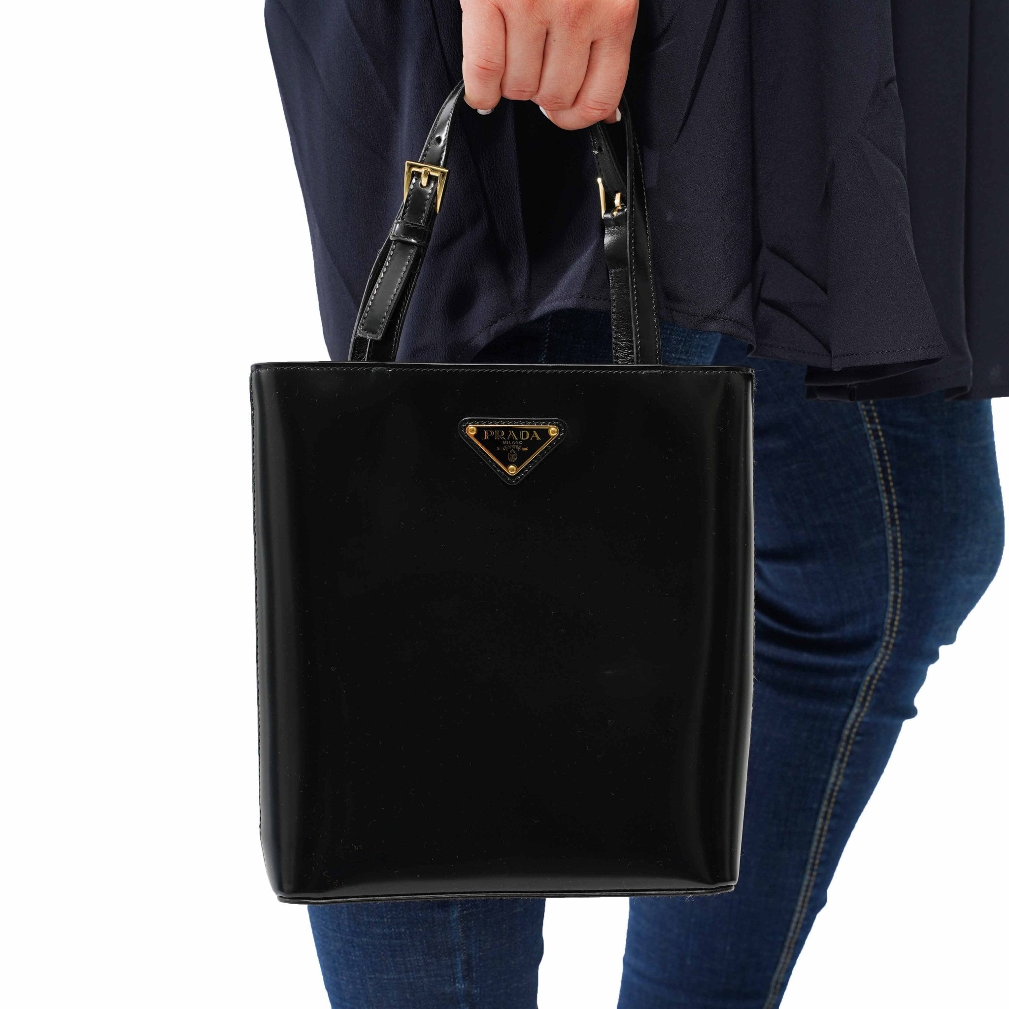 [Prada] Leather Tote Bag in BlackBagsPradaDPUS Designer Outlet330257[Prada] Leather Tote Bag in Black