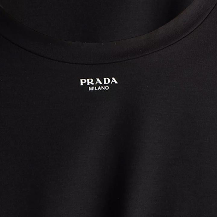 Prada Stretch Cotton Logo T-Shirt in BlackDPUS Designer OutletDPUS Designer Outlet8056588401571SPrada Stretch Cotton Logo T-Shirt in Black