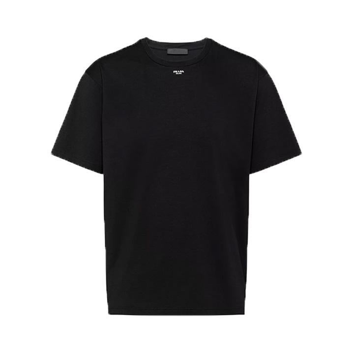 Prada Stretch Cotton Logo T-Shirt in BlackDPUS Designer OutletDPUS Designer Outlet8056588401571SPrada Stretch Cotton Logo T-Shirt in Black