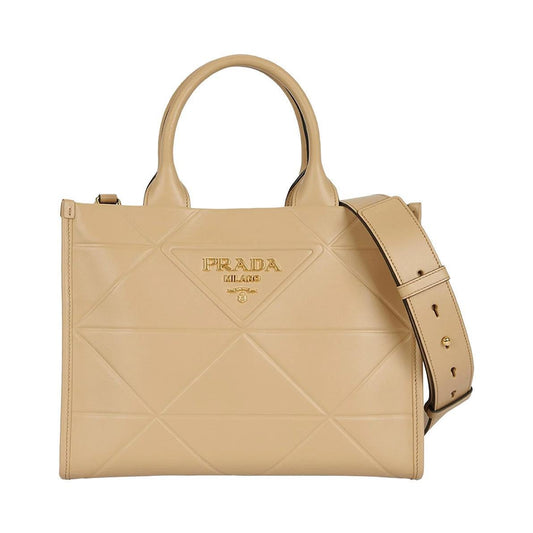 Prada Symbole Leather Tote in BeigeBagsPradaDPUS Designer Outlet330251Prada Symbole Leather Tote in Beige