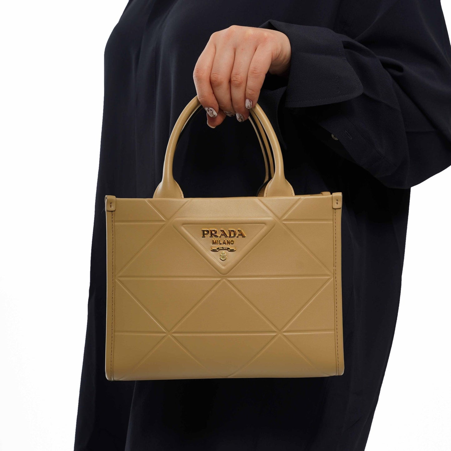 [Prada] Symbole Leather Tote in BeigeBagsPradaDPUS Designer Outlet330251[Prada] Symbole Leather Tote in Beige