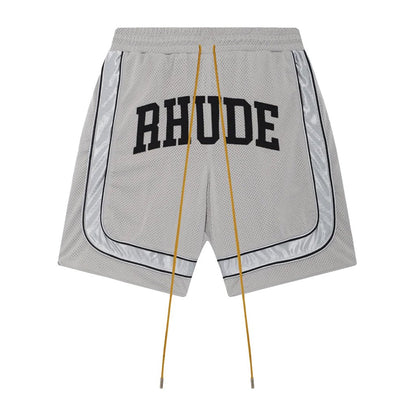 [Rhude] Baggy Mesh Collegiate Logo ShortsShortsRhudeDPUS Designer OutletRHPF26SH01016-6525-S8055594834113Grey/SilverS[Rhude] Baggy Mesh Collegiate Logo Shorts