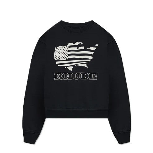Rhude Banner CrewneckSweatshirtsRhudeDPUS Designer OutletVintage BlackXSRhude Banner Crewneck