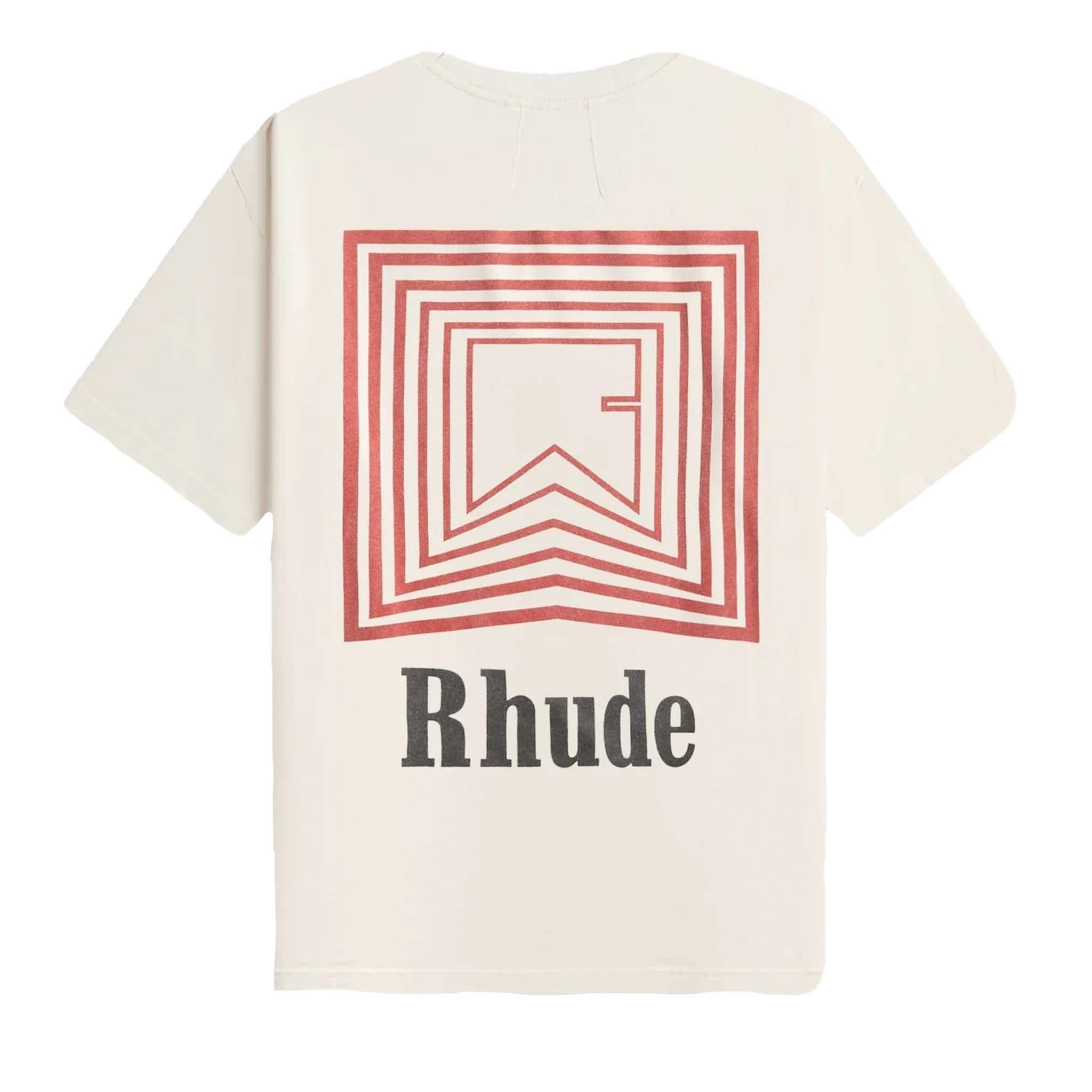 Rhude Chevron Logo Repeat T-Shirt in Vintage White
