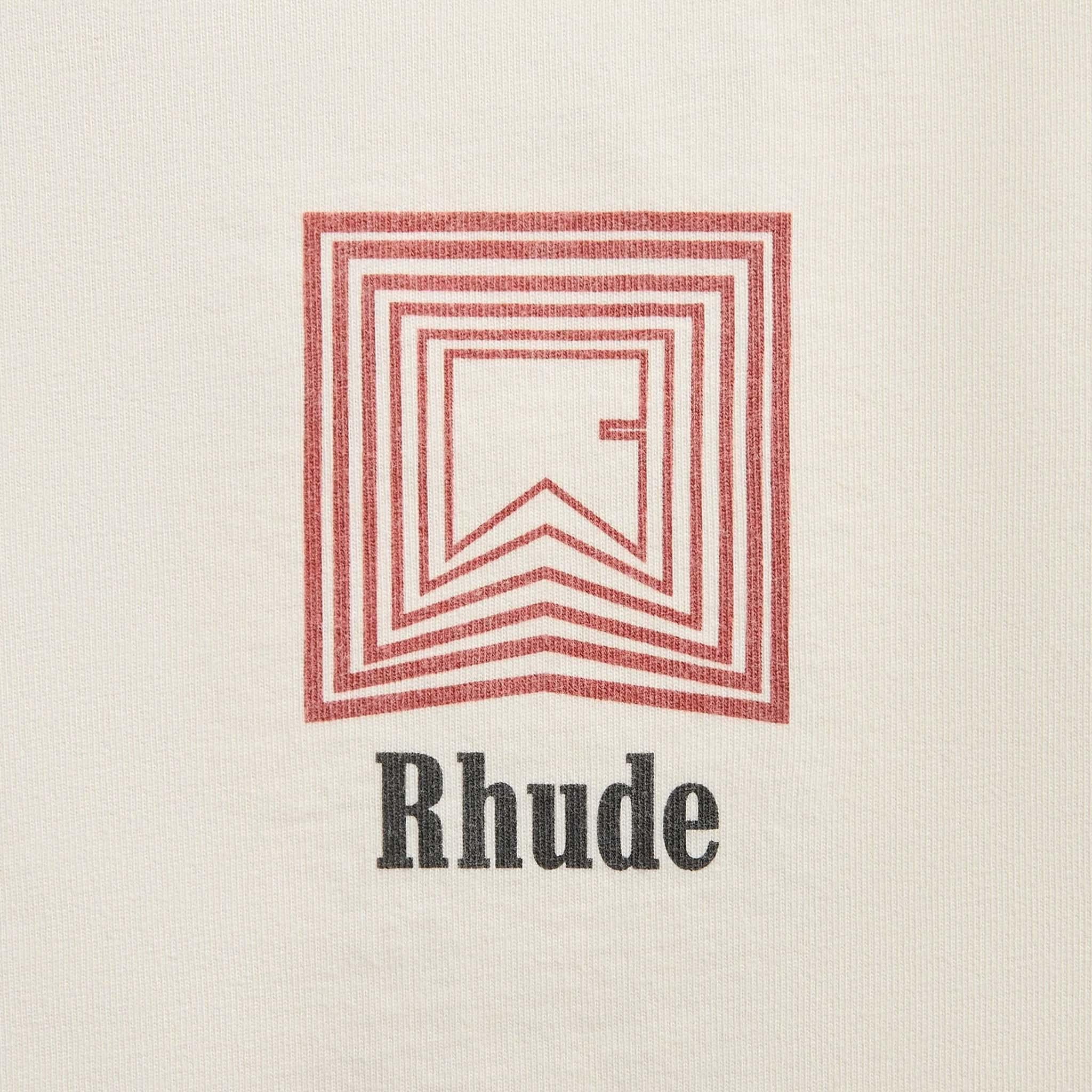 Rhude Chevron Logo Repeat T-Shirt in Vintage White