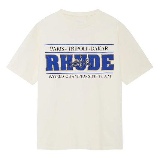 [Rhude] Chrono TeeT-ShirtRhudeDPUS Designer OutletRHPF26TT05012-6184-SVintage WhiteS[Rhude] Chrono Tee