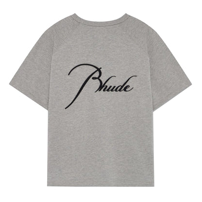 Rhude Classique Raglan Logo TeeT-ShirtDPUS Designer OutletDPUS Designer OutletRHSS26TT01829XS8058898427371Heather GreyXSRhude Classique Raglan Logo Tee