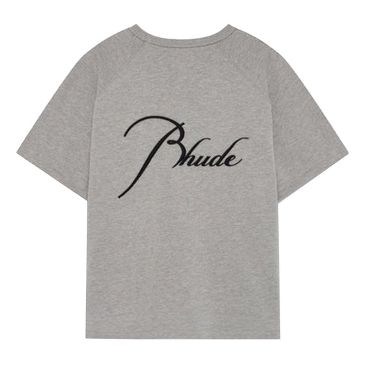 Rhude Classique Raglan Logo TeeT-ShirtDPUS Designer OutletDPUS Designer OutletRHSS26TT01829XS8058898427371Heather GreyXSRhude Classique Raglan Logo Tee