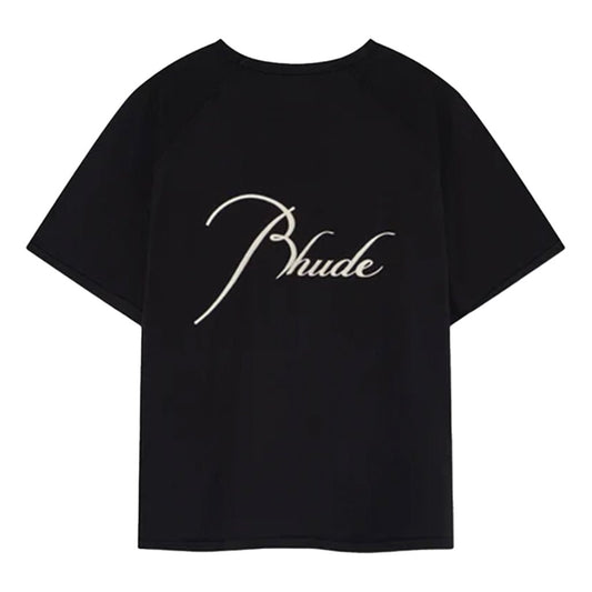 Rhude Classique Raglan Logo TeeT-ShirtDPUS Designer OutletDPUS Designer OutletRHSS26TT11012XS8058898428392BlackXSRhude Classique Raglan Logo Tee