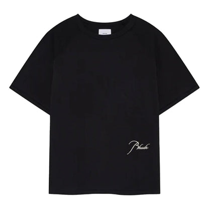 Rhude Classique Raglan Logo TeeT-ShirtDPUS Designer OutletDPUS Designer OutletRHSS26TT11012XS8058898428392BlackXSRhude Classique Raglan Logo Tee
