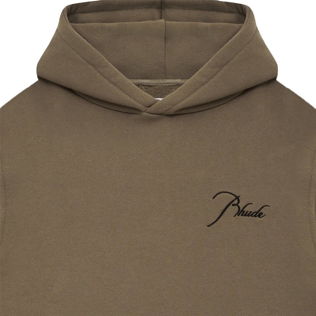 Rhude Classique Side Zip Pullover HoodieHoodies & Zip-UpsRhudeDPUS Designer OutletRHPS26HO100126013S8053298014947Moss Green/ BlackSRhude Classique Side Zip Pullover Hoodie