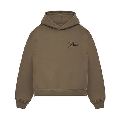 Rhude Classique Side Zip Pullover HoodieHoodies & Zip-UpsRhudeDPUS Designer OutletRHPS26HO100126013S8053298014947Moss Green/ BlackSRhude Classique Side Zip Pullover Hoodie
