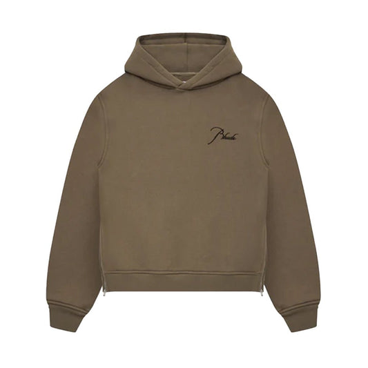 Rhude Classique Side Zip Pullover HoodieHoodies & Zip-UpsRhudeDPUS Designer OutletRHPS26HO100126013S8053298014947Moss Green/ BlackSRhude Classique Side Zip Pullover Hoodie