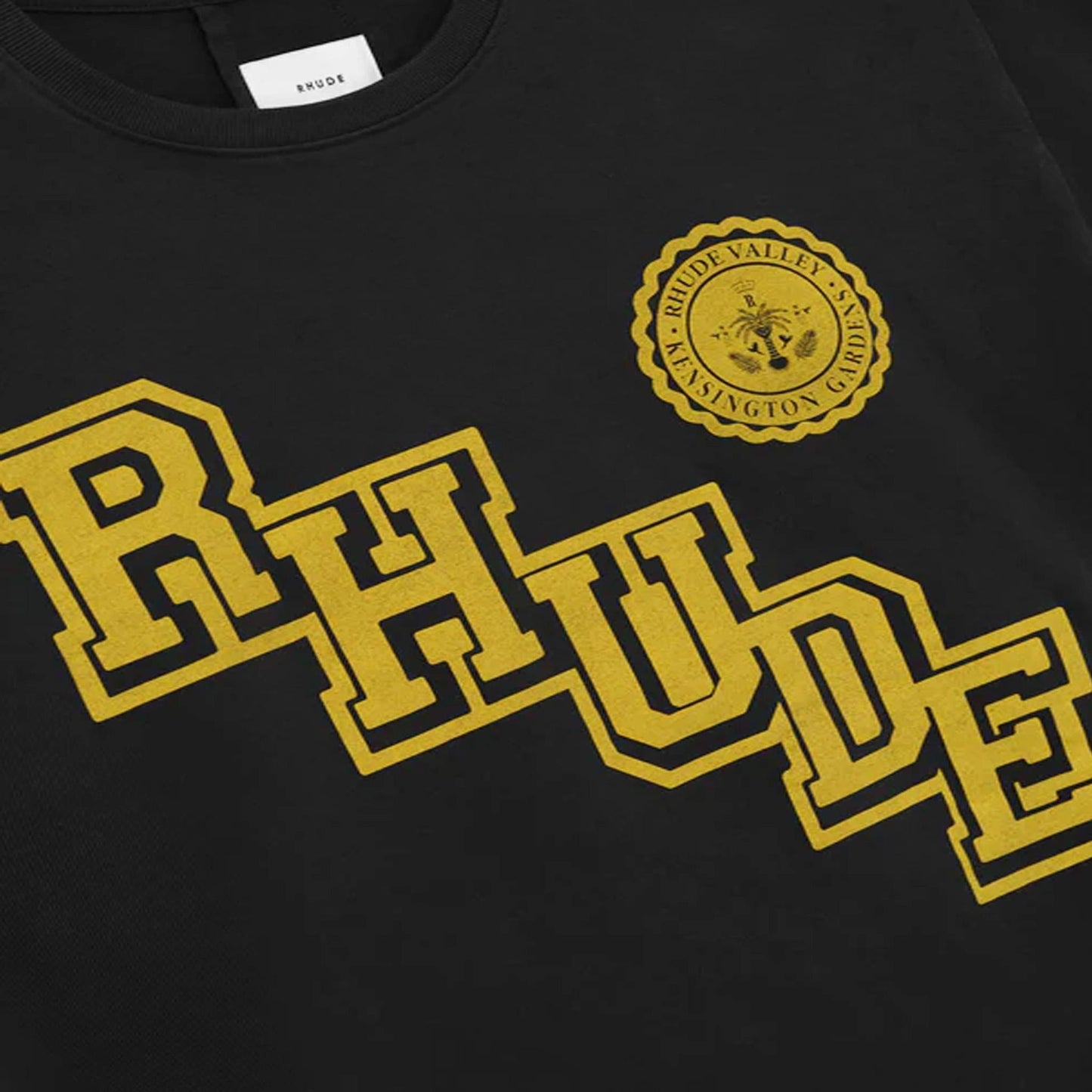 Rhude Collegiate Crest T-Shirt in Vintage Black