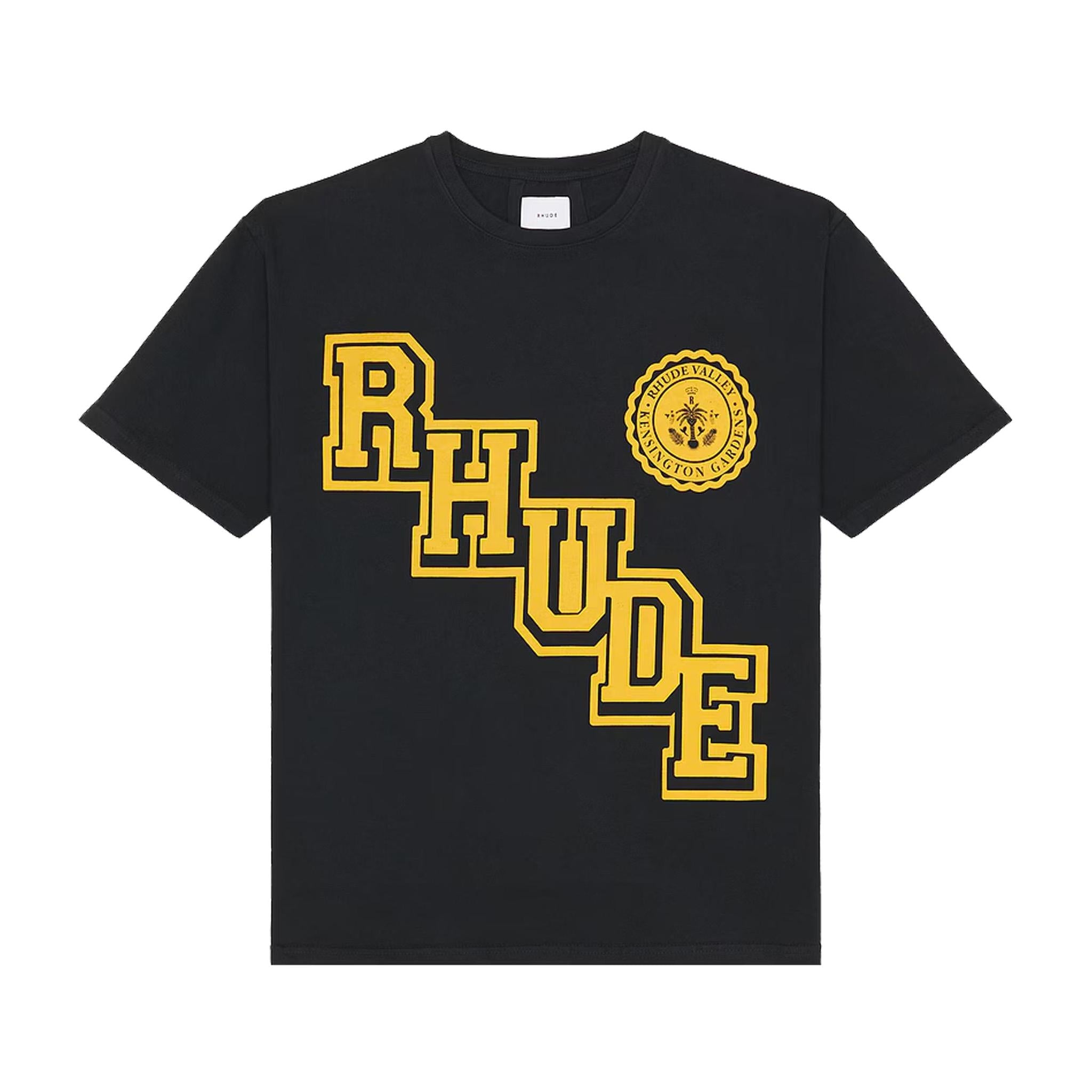 Rhude Collegiate Crest T-Shirt in Vintage Black
