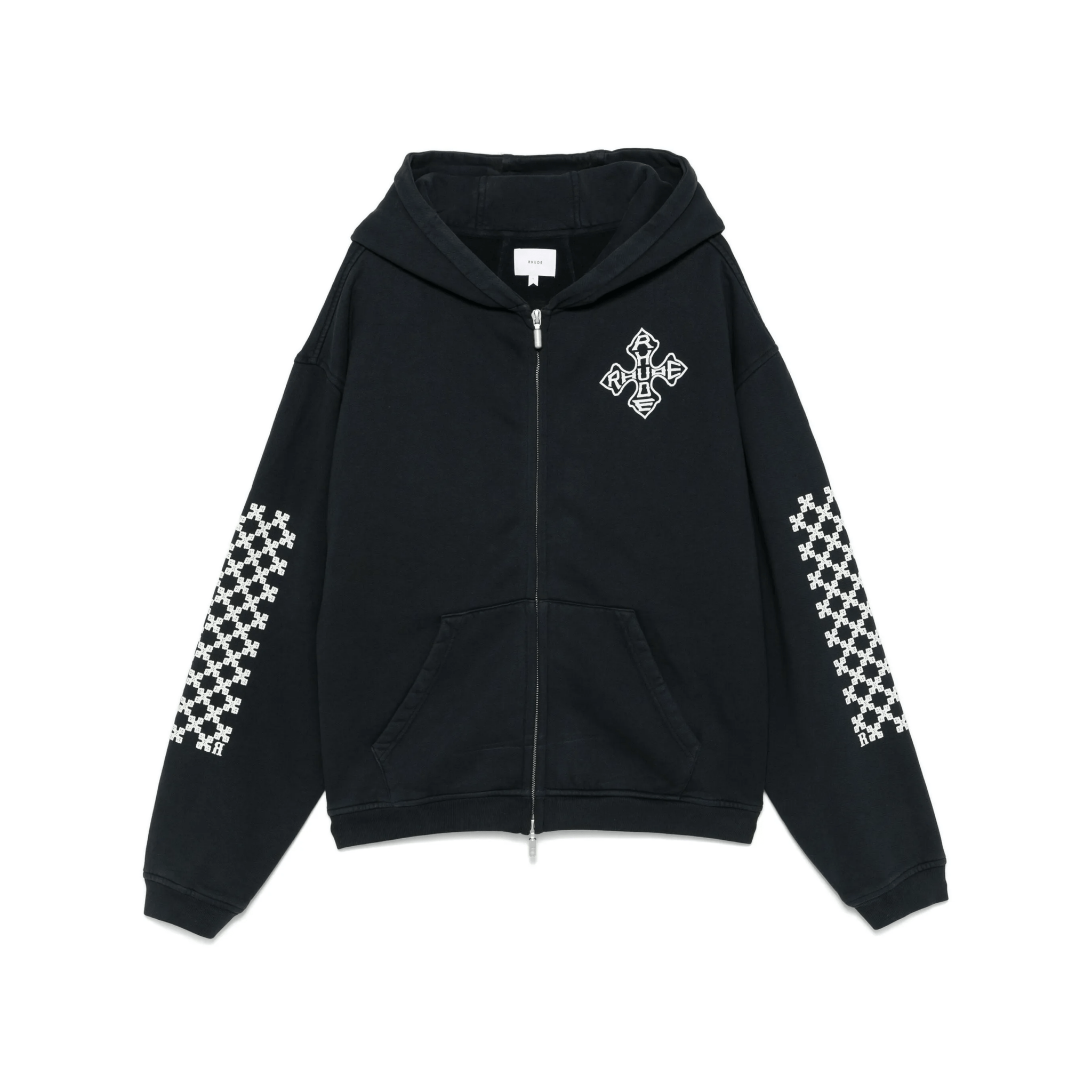 Rhude Cross Logo Zip - Up Hoodie in Vintage BlackHoodiesRhudeDPUS Designer Outlet8000000013071SRhude Cross Logo Zip - Up Hoodie in Vintage Black