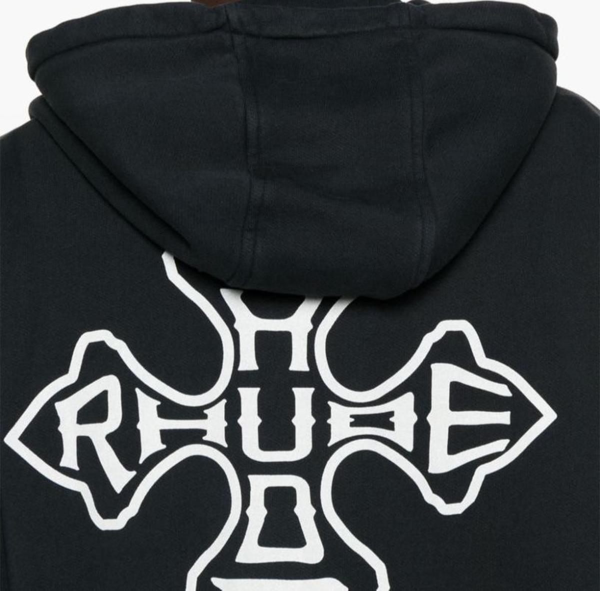 Rhude Cross Logo Zip - Up Hoodie in Vintage BlackHoodiesRhudeDPUS Designer Outlet8000000013071SRhude Cross Logo Zip - Up Hoodie in Vintage Black