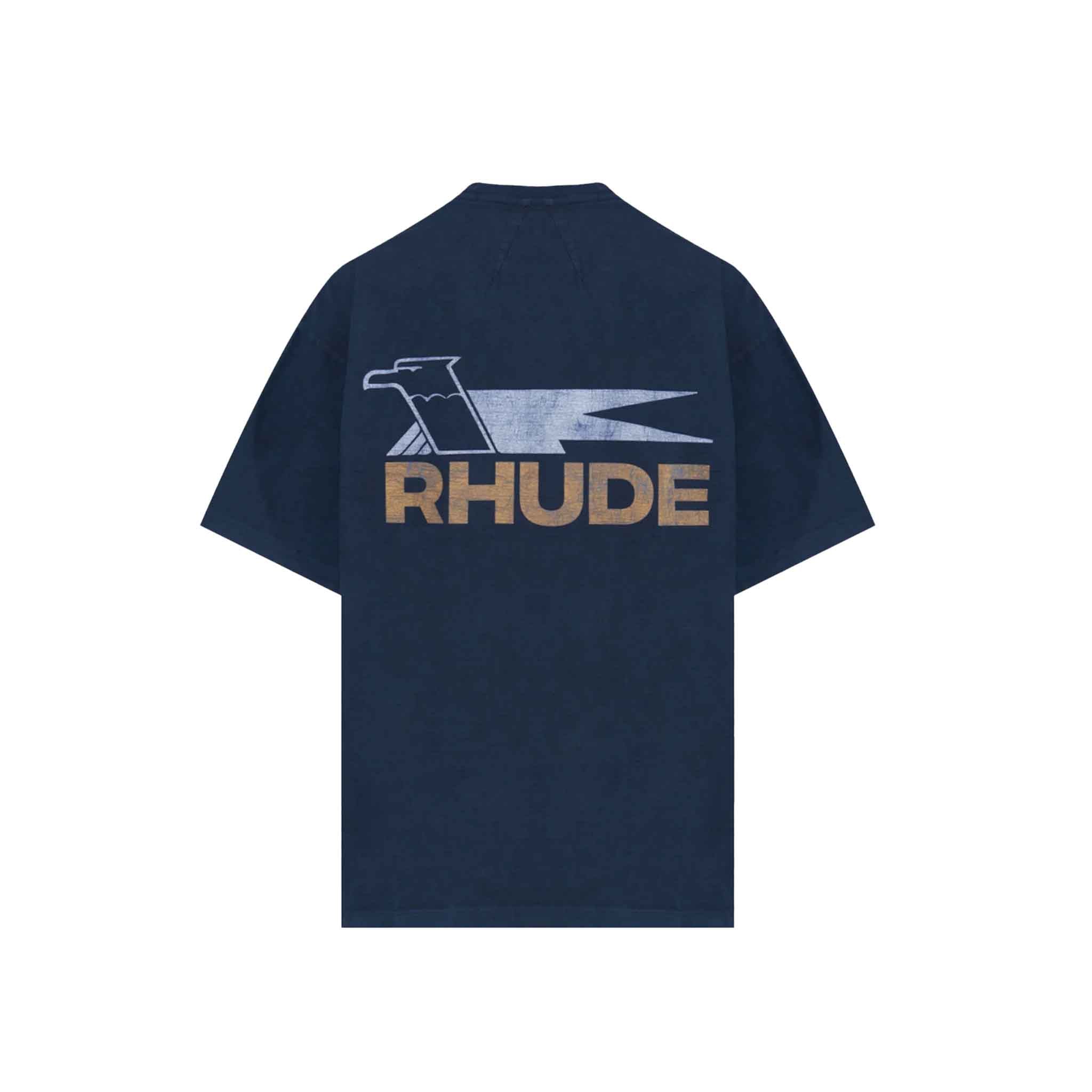 Rhude Eagle Logo T Shirt in Vintage Black DPUS Designer Outlet