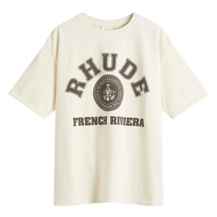 Rhude French Riviera T-Shirt in Vintage WhiteT-ShirtsRhudeDPUS Designer Outlet8000000092366SRhude French Riviera T-Shirt in Vintage White