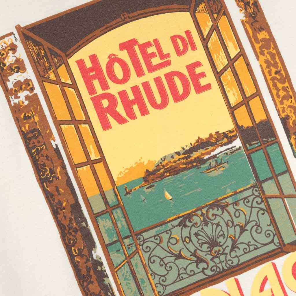 Rhude Hotel Di Monaco T-Shirt in Vintage White