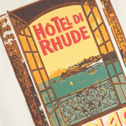 Rhude Hotel Di Monaco T-Shirt in Vintage White