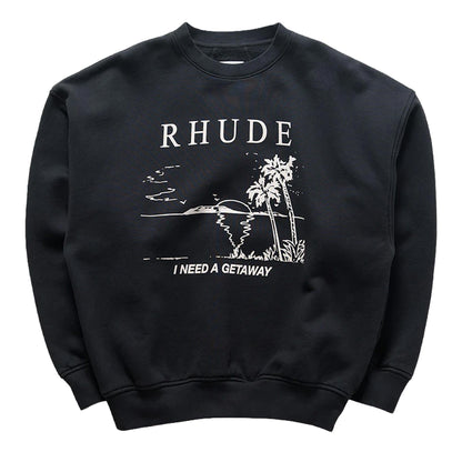 Rhude I Need A Getaway Crewneck In Vintage Black/ WhiteRhudeDPUS Designer OutletXSRhude I Need A Getaway Crewneck In Vintage Black/ White