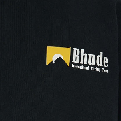 Rhude International Racing Logo T-Shirt in Vintage Black