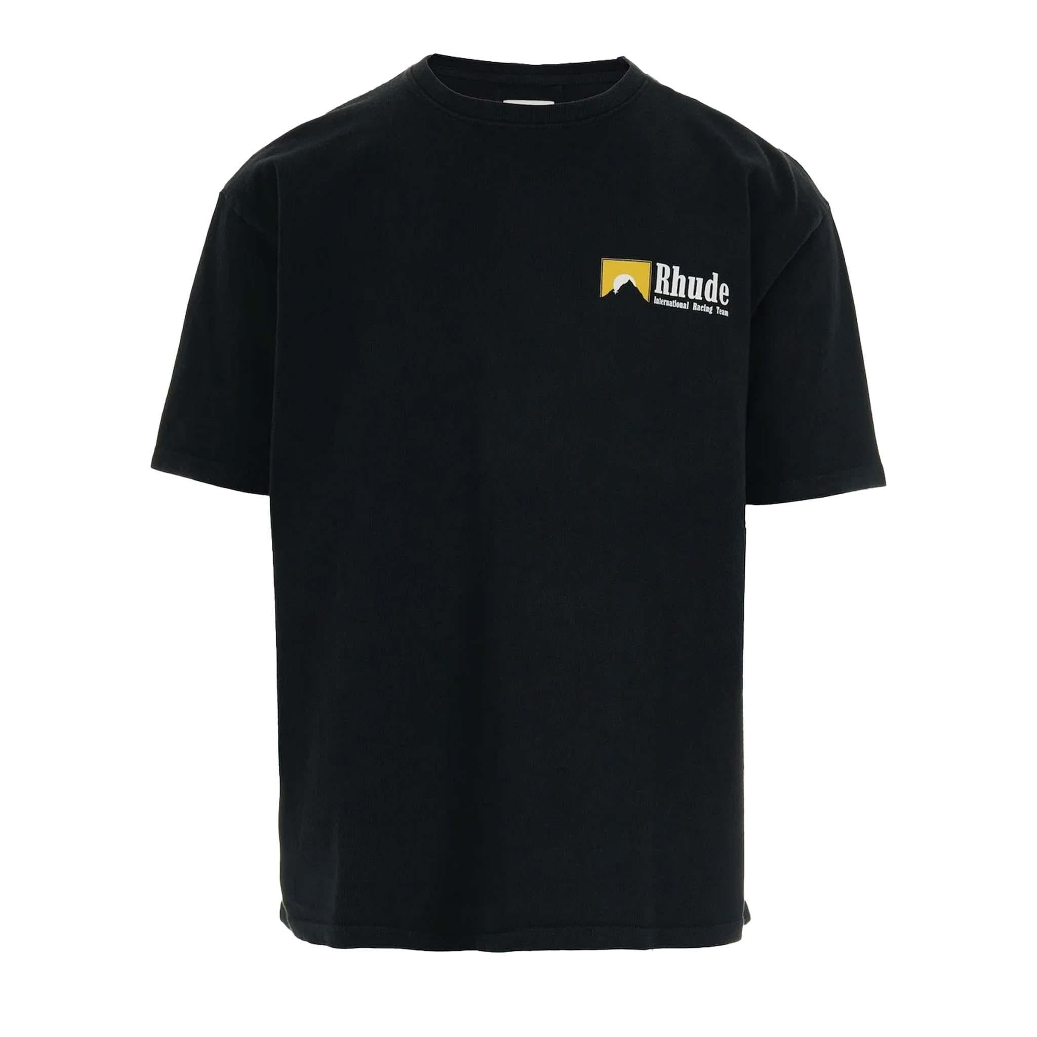 Rhude International Racing Logo T-Shirt in Vintage Black