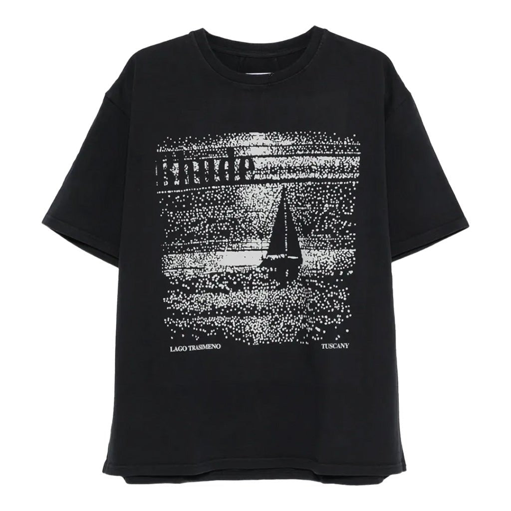 Rhude Lago Trasimeno Tee In Vintage Black/ WhiteT-ShirtsRhudeDPUS Designer Outlet8053298018549XSRhude Lago Trasimeno Tee In Vintage Black/ White