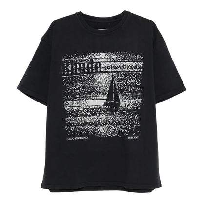 Rhude Lago Trasimeno Tee In Vintage Black/ WhiteT-ShirtsRhudeDPUS Designer Outlet8053298018549XSRhude Lago Trasimeno Tee In Vintage Black/ White