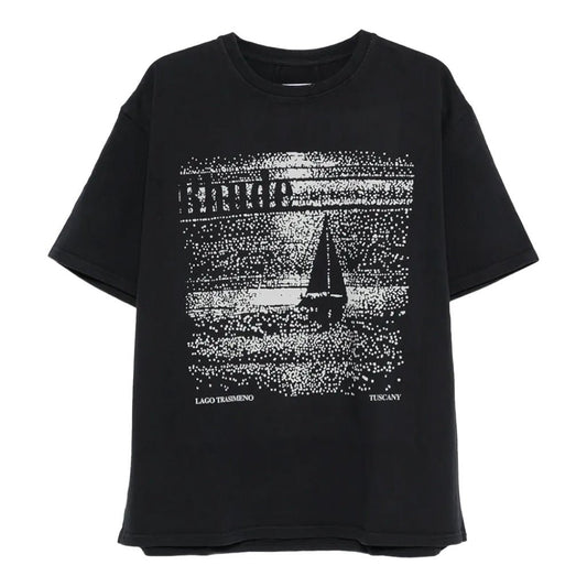 Rhude Lago Trasimeno Tee In Vintage Black/ WhiteT-ShirtsRhudeDPUS Designer Outlet8053298018549XSRhude Lago Trasimeno Tee In Vintage Black/ White